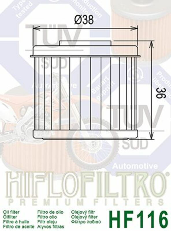 Filtro óleo Hiflofiltro HF116
