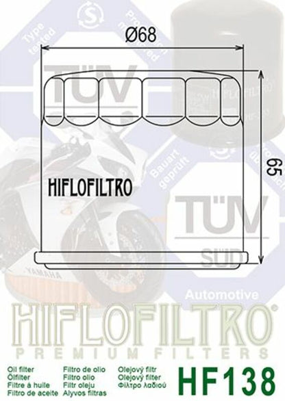 Filtro óleo Hiflofiltro HF138