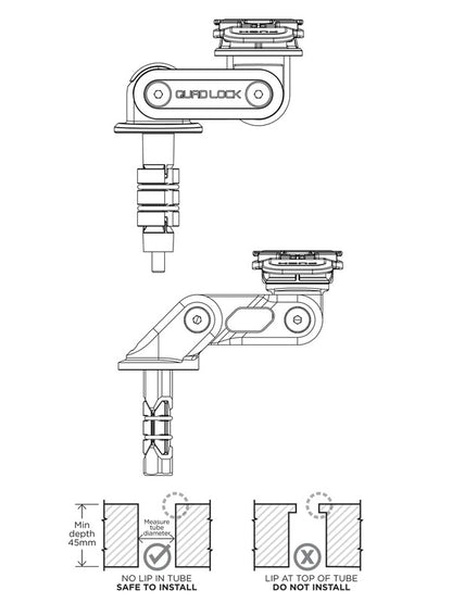 Suporte para Coluna de direção Quad Lock Pro